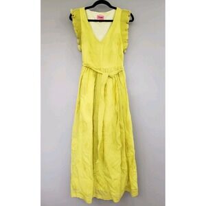NEVER WORN SIZE 0 Sunflower Kate Spade Bloom Organza Midi Dress Green Bright Sun